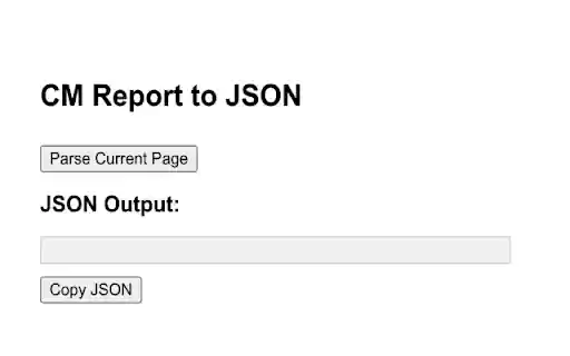 CM Report to JSON  from Chrome web store to be run with OffiDocs Chromium online