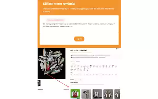 CNFans Warm Warning Reminder Remover by RepNews  from Chrome web store to be run with OffiDocs Chromium online