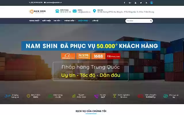 Công cụ đặt hàng Nam Shin Logistic  from Chrome web store to be run with OffiDocs Chromium online