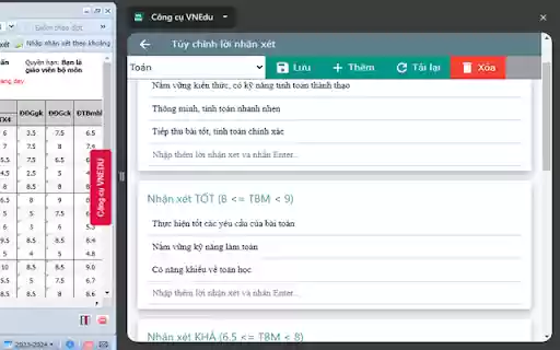 Công cụ VNEdu  from Chrome web store to be run with OffiDocs Chromium online