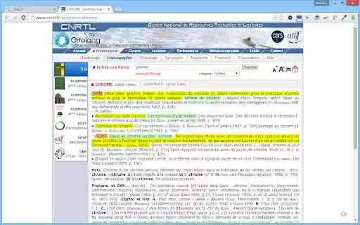 CNRTL pour Chrome  from Chrome web store to be run with OffiDocs Chromium online