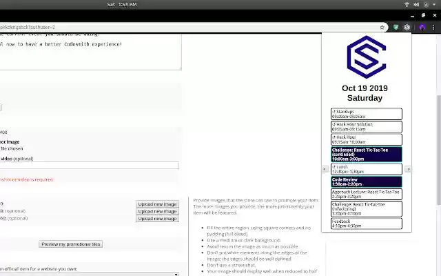 CodeCal از فروشگاه وب Chrome با OffiDocs Chromium به صورت آنلاین اجرا می شود