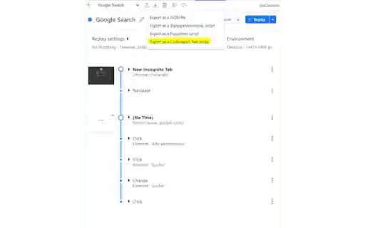 CodeceptJS Chrome Recorder  from Chrome web store to be run with OffiDocs Chromium online