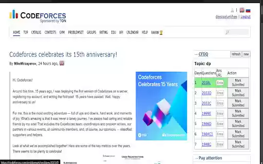 Codeforces Daily Question from Chrome web store to be run with OffiDocs Chromium online Codeforces Daily Question from Chrome web store to be run with OffiDocs Chromium online