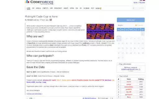 Codeforces POTD  from Chrome web store to be run with OffiDocs Chromium online
