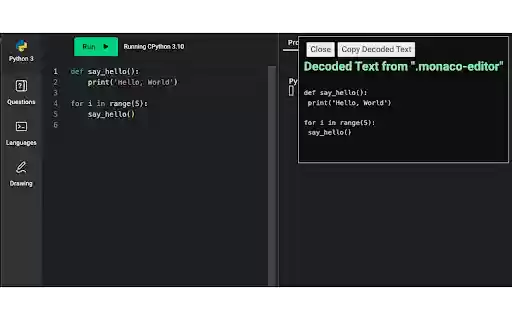 CoderLifter  from Chrome web store to be run with OffiDocs Chromium online