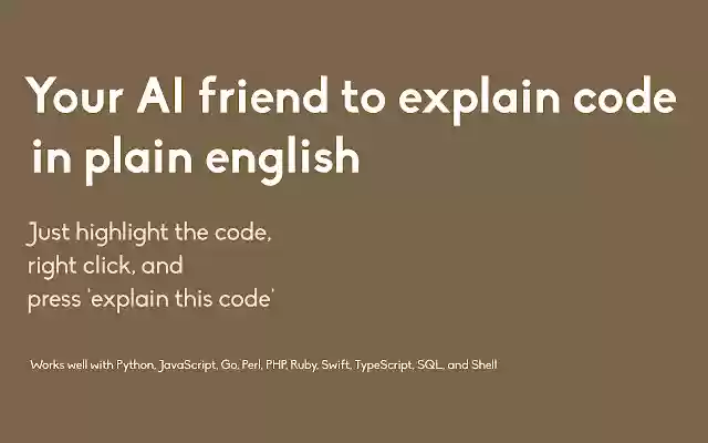 Codexplainer AI (beta) from Chrome web store to be run with OffiDocs Chromium online Codexplainer AI (beta) from Chrome web store to be run with OffiDocs Chromium online