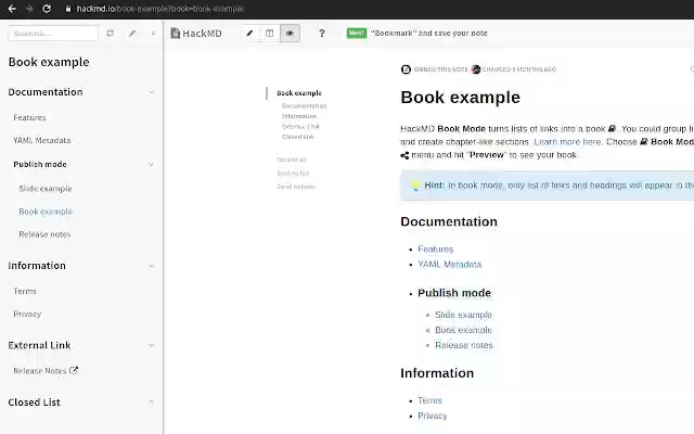 CodiMD Book mode from Chrome web store to be run with OffiDocs Chromium online CodiMD Book mode from Chrome web store to be run with OffiDocs Chromium online