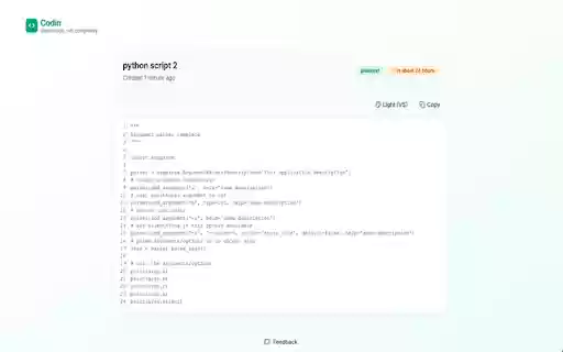 Codin Snippet Creator  from Chrome web store to be run with OffiDocs Chromium online