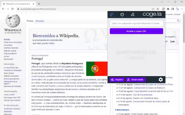 coge.la | URL Shortener  from Chrome web store to be run with OffiDocs Chromium online