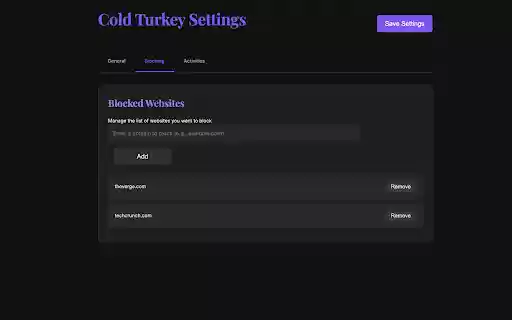 Cold Turkey  from Chrome web store to be run with OffiDocs Chromium online