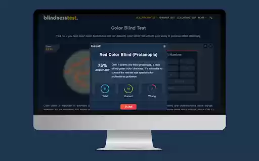 Color Blind Test Fast  Accurate by BlindnessTest  from Chrome web store to be run with OffiDocs Chromium online