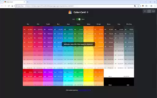 Color Card  from Chrome web store to be run with OffiDocs Chromium online