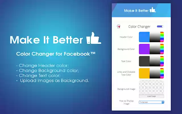 Color Changer for Facebook™  from Chrome web store to be run with OffiDocs Chromium online