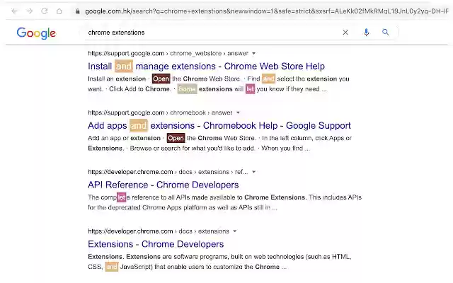 Colorful Search Results with RegExp  from Chrome web store to be run with OffiDocs Chromium online