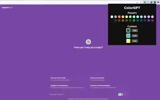 ColorGPT  from Chrome web store to be run with OffiDocs Chromium online