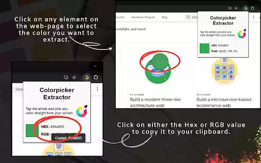 Colorpicker Extractor  from Chrome web store to be run with OffiDocs Chromium online