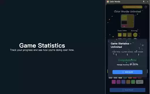 Color Wordle  from Chrome web store to be run with OffiDocs Chromium online