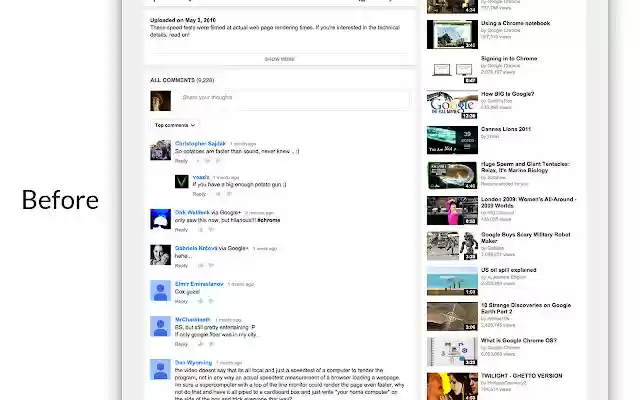 Comment disabler for YouTube™  from Chrome web store to be run with OffiDocs Chromium online