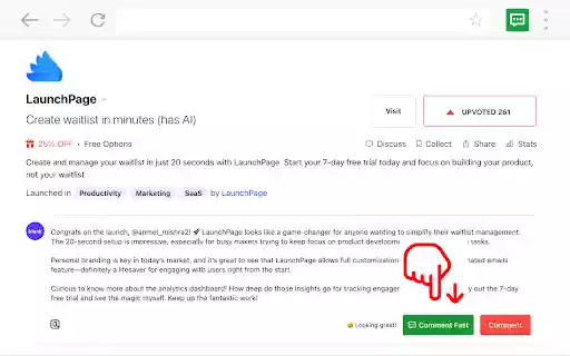 Comment Fast AI Comment Generator for Social Media  from Chrome web store to be run with OffiDocs Chromium online