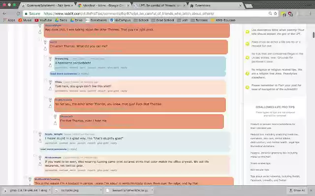 CommentSentiment  from Chrome web store to be run with OffiDocs Chromium online
