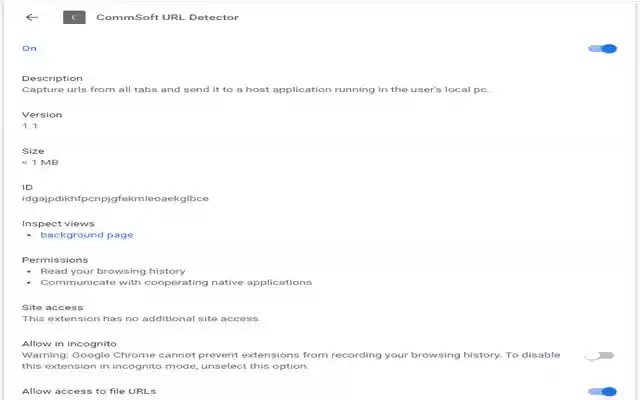 CommSoft URL Detector  from Chrome web store to be run with OffiDocs Chromium online