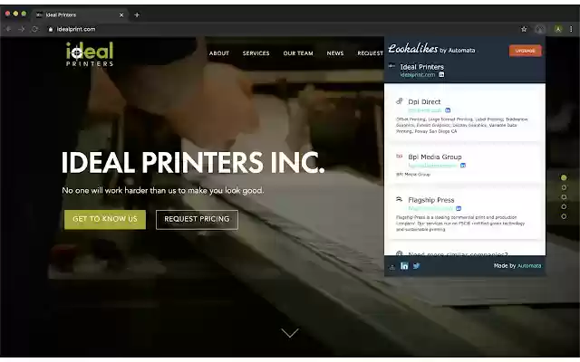 Company Lookalikes by Automata from Chrome web store to be run with OffiDocs Chromium online Company Lookalikes by Automata from Chrome web store to be run with OffiDocs Chromium online