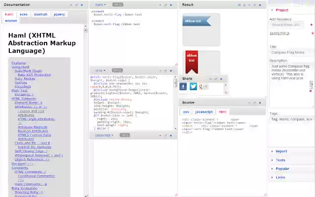 Compass SCSS Editor  from Chrome web store to be run with OffiDocs Chromium online