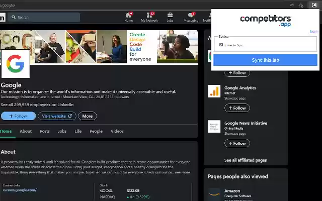 competitors.app  from Chrome web store to be run with OffiDocs Chromium online