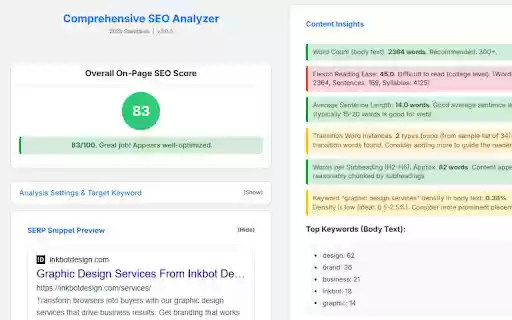 Comprehensive SEO Analyzer (2025 Edition)  from Chrome web store to be run with OffiDocs Chromium online