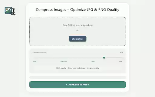 Compress Images – Optimize JPG PNG Quality from Chrome web store to be run with OffiDocs Chromium online Compress Images – Optimize JPG PNG Quality from Chrome web store to be run with OffiDocs Chromium online