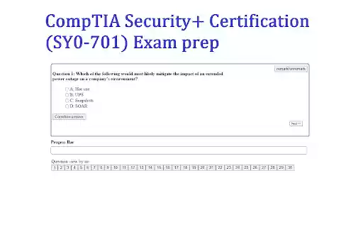 CompTIA Security+ Certification (SY0 701) prep plugin  from Chrome web store to be run with OffiDocs Chromium online