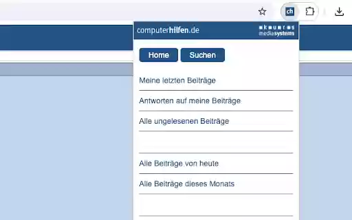 Computerhilfen.de Plugin  from Chrome web store to be run with OffiDocs Chromium online