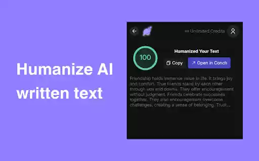 Conch AI  from Chrome web store to be run with OffiDocs Chromium online
