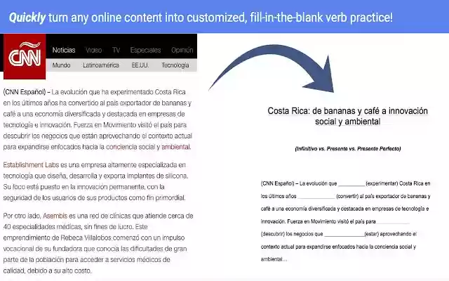 Conjug8  from Chrome web store to be run with OffiDocs Chromium online
