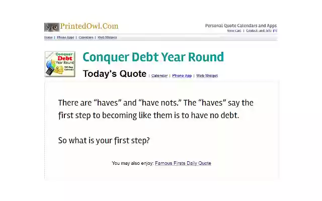 Conquer Debt Year Round  from Chrome web store to be run with OffiDocs Chromium online