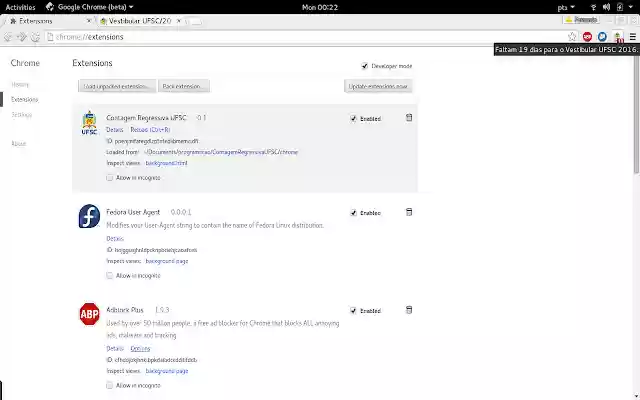 Contagem Regressiva UFSC  from Chrome web store to be run with OffiDocs Chromium online