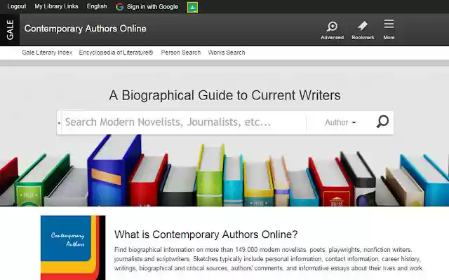 Contemporary Authors Online from Chrome web store to be run with OffiDocs Chromium online Contemporary Authors Online from Chrome web store to be run with OffiDocs Chromium online