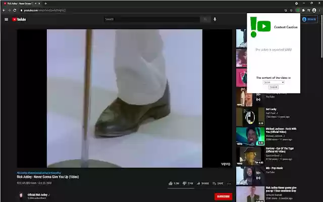 Content Caution Video Reporting  from Chrome web store to be run with OffiDocs Chromium online