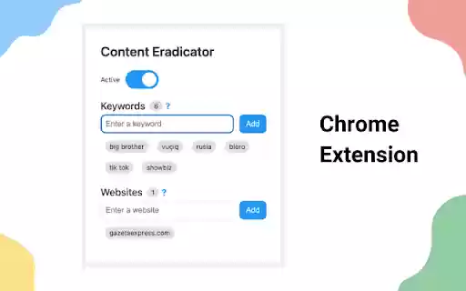 Content Eradicator  from Chrome web store to be run with OffiDocs Chromium online