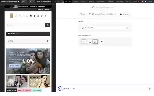 Contentsquare CS Live  from Chrome web store to be run with OffiDocs Chromium online