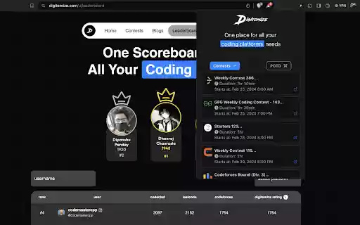 Contests by Digitomize  from Chrome web store to be run with OffiDocs Chromium online