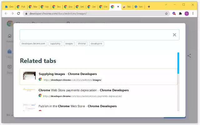 Context Search  from Chrome web store to be run with OffiDocs Chromium online