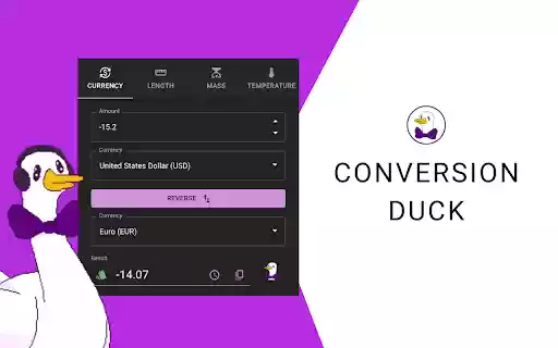 Conversion Duck from Chrome web store to be run with OffiDocs Chromium online Conversion Duck from Chrome web store to be run with OffiDocs Chromium online