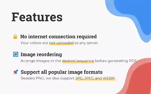 Convert PNG to PDF Images to PDF converter  from Chrome web store to be run with OffiDocs Chromium online