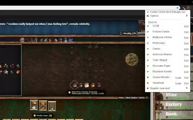 Cookie Clicker Mod Manager  from Chrome web store to be run with OffiDocs Chromium online