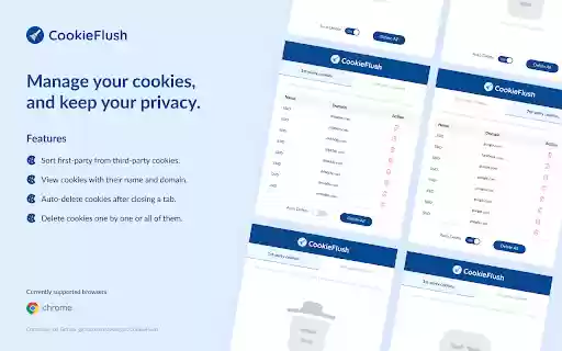 CookieFlush  from Chrome web store to be run with OffiDocs Chromium online