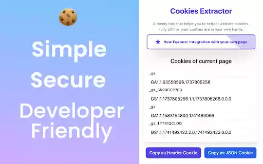 Cookies Extractor  from Chrome web store to be run with OffiDocs Chromium online
