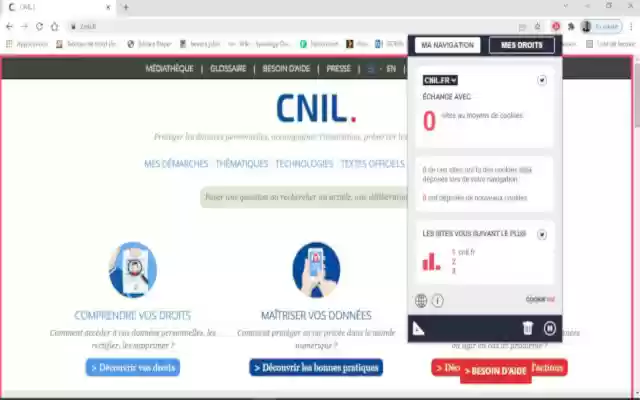 CookieViz extension  from Chrome web store to be run with OffiDocs Chromium online