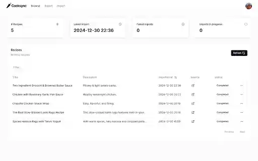 Cooksync  from Chrome web store to be run with OffiDocs Chromium online